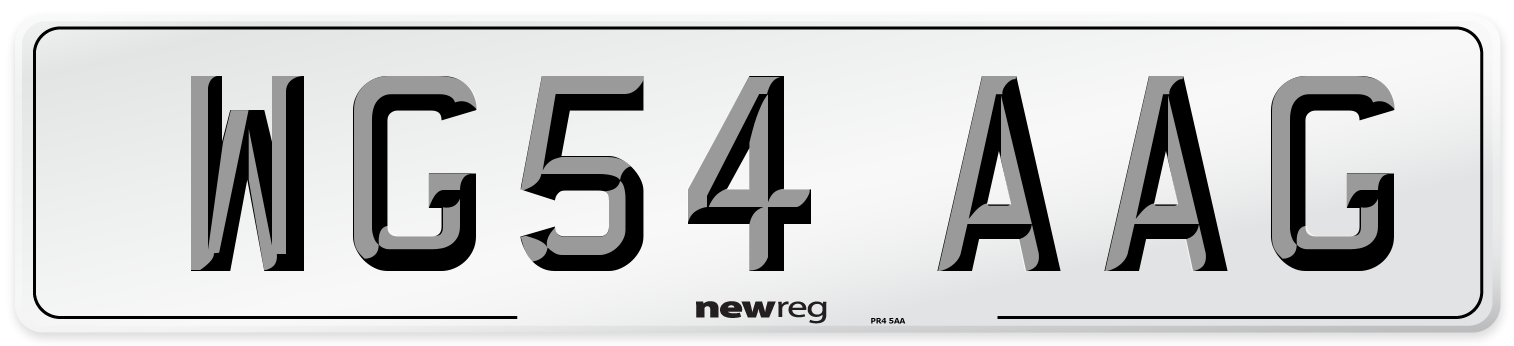 WG54 AAG Number Plate from New Reg
